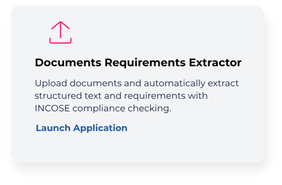 Upload documents and automatically extract structured text and requirements with INCOSE compliance checking.